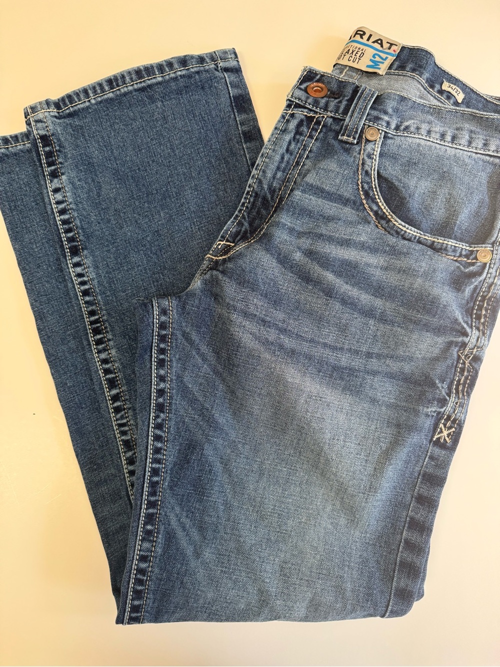 NWOT! Ariat M2 Relaxed Boot Cut Jeans Mens 34x32  Medium Wash Western Denim